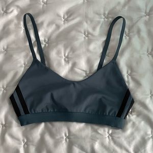 Adidas grey/blue sports bra